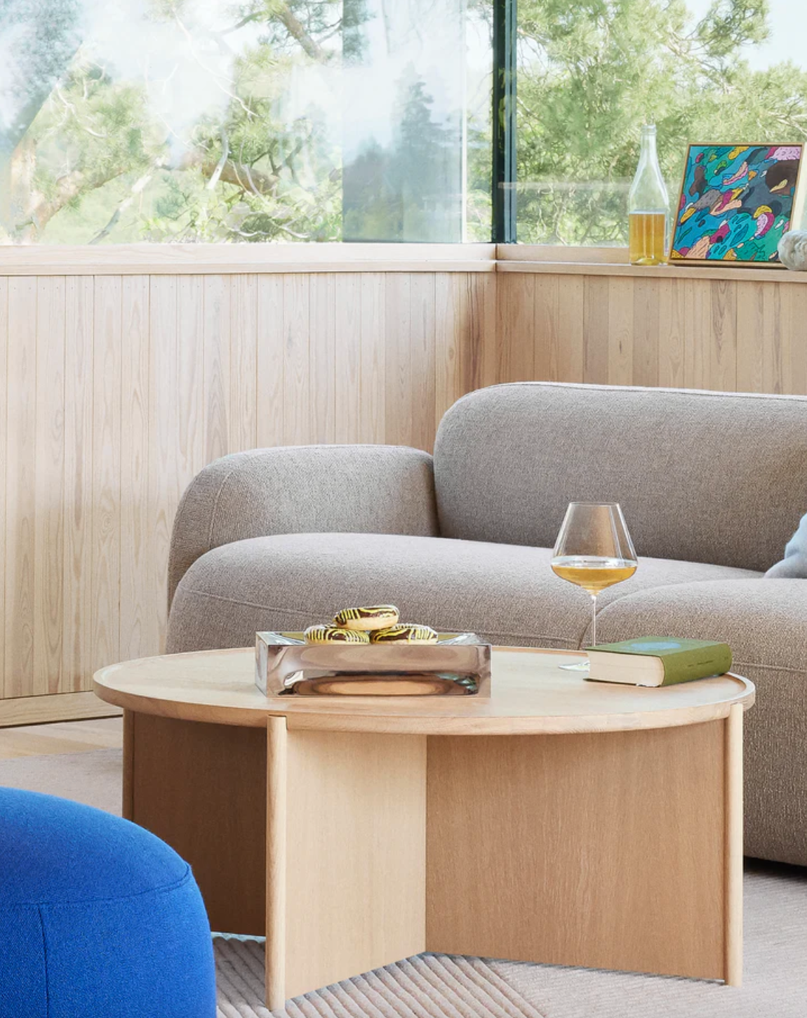 Cling coffee table Ø90 cm, hvitoljet