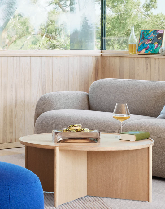 Cling coffee table Ø90 cm, hvitoljet