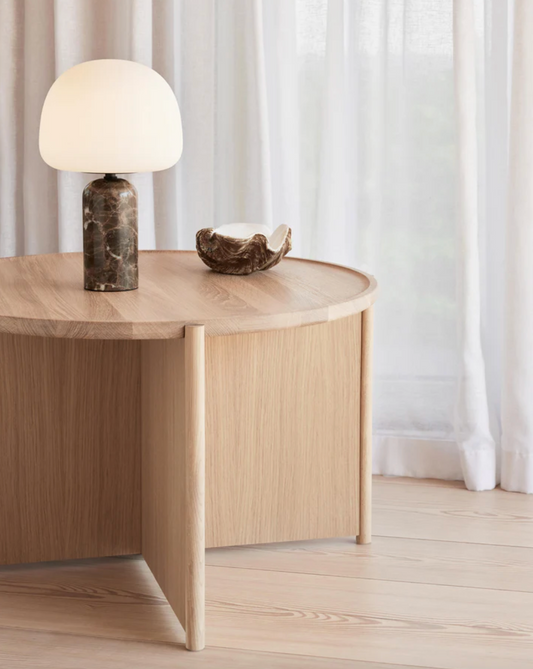 Cling coffee table Ø70 cm, hvitoljet