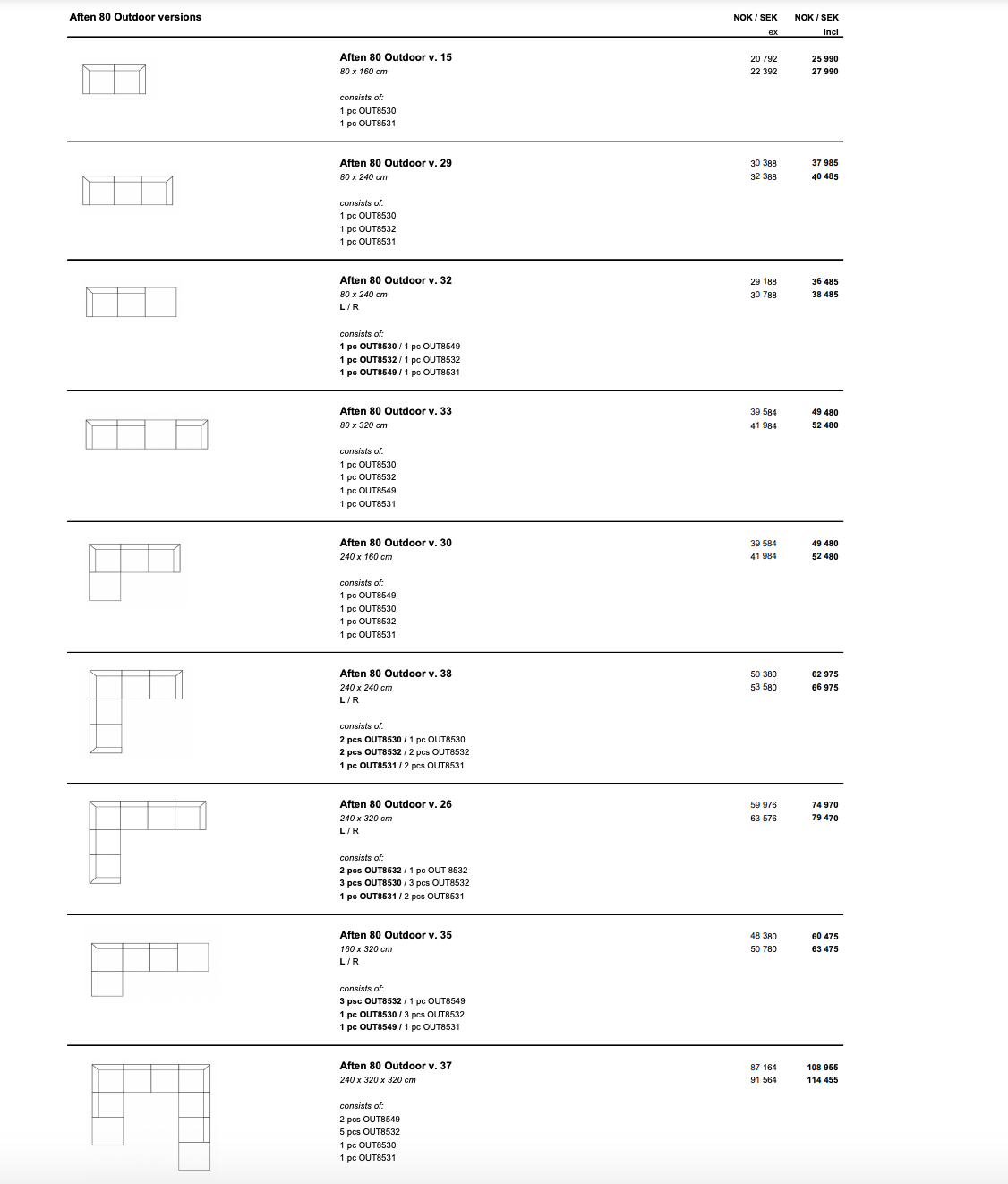 Aften Outdoor 80x80cm Center