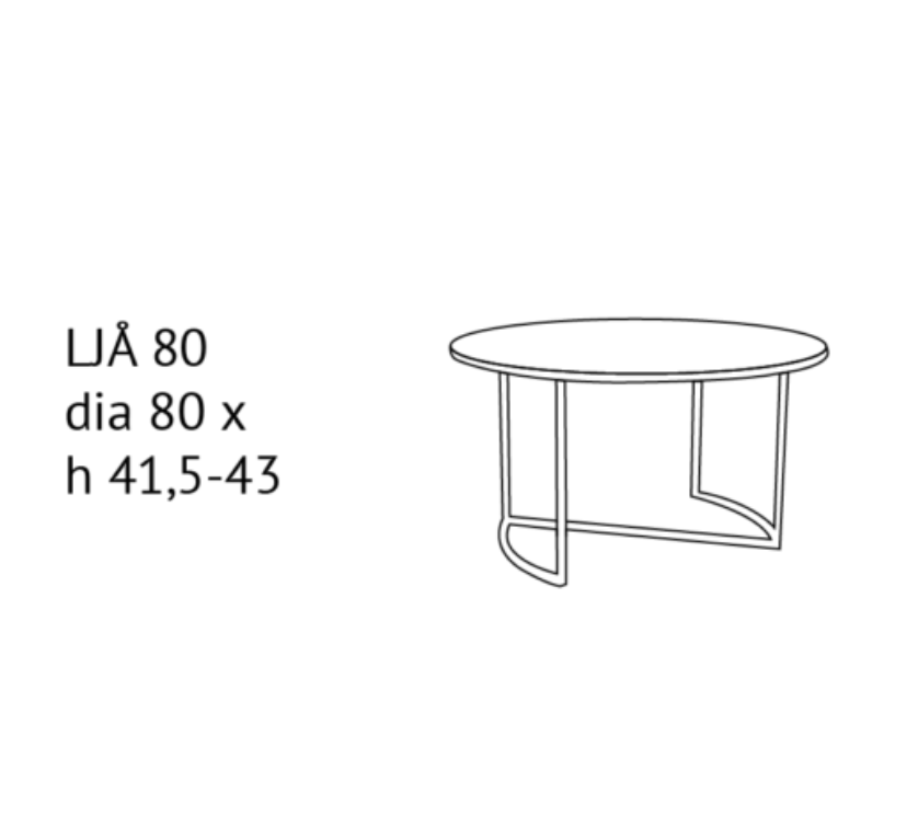 Ljå sofabord Ø80 cm