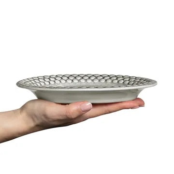 Bubbles Oval Tallerken 20x16 cm, Grå