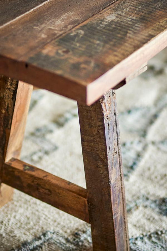 Brosse benk 120xH45xB35 cm, resirkulert tre