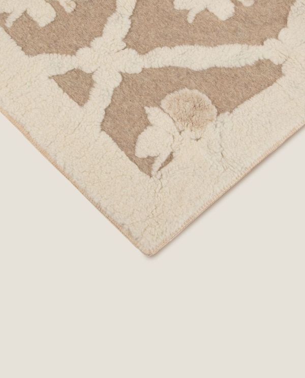 Boiled Wool Antique white pledd, 150x190