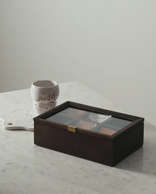 Puyo boks med glasslokk