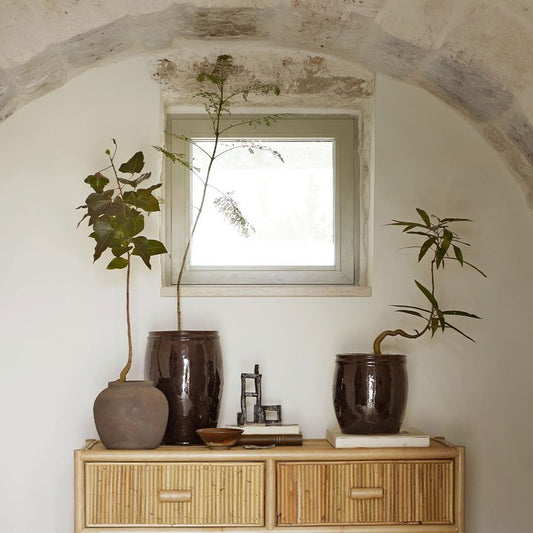 brun krukke, keramikk 19xH22 cm