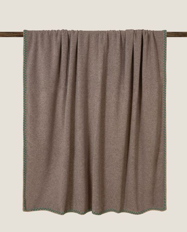 Soft Bamboo tortora bordo pledd, 160x200