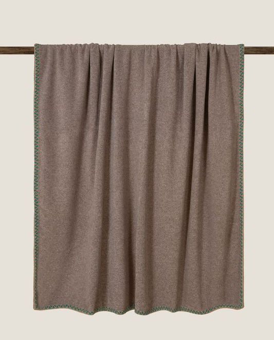 Soft Bamboo tortora bordo pledd, 160x200