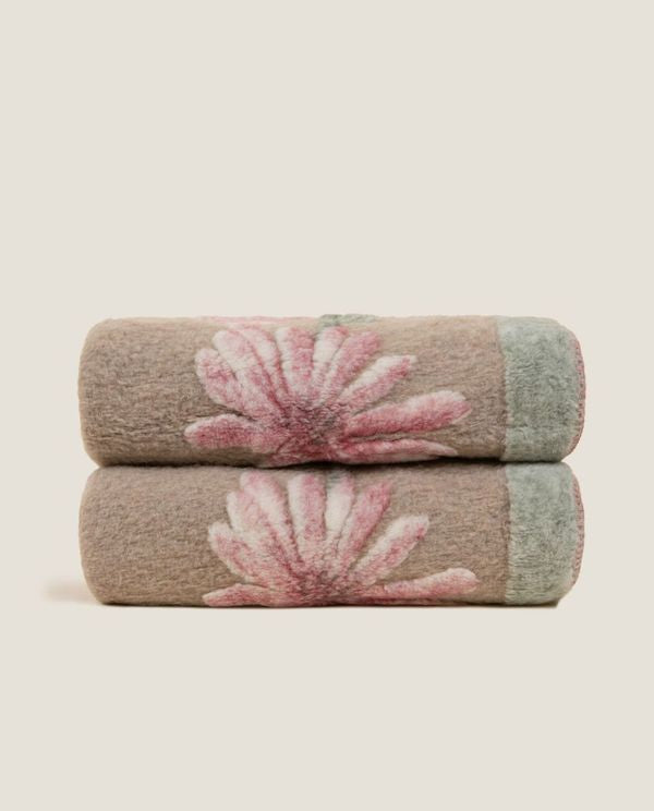 Boiled Wool Chicory pink pledd, 150x190