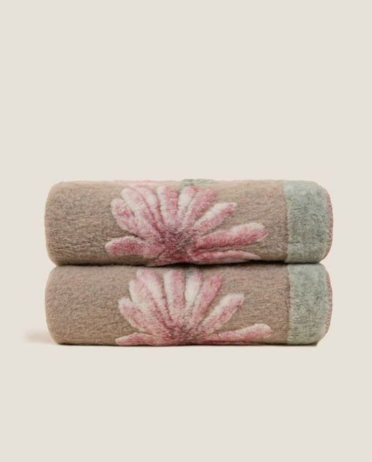 Boiled Wool Chicory pink pledd, 150x190