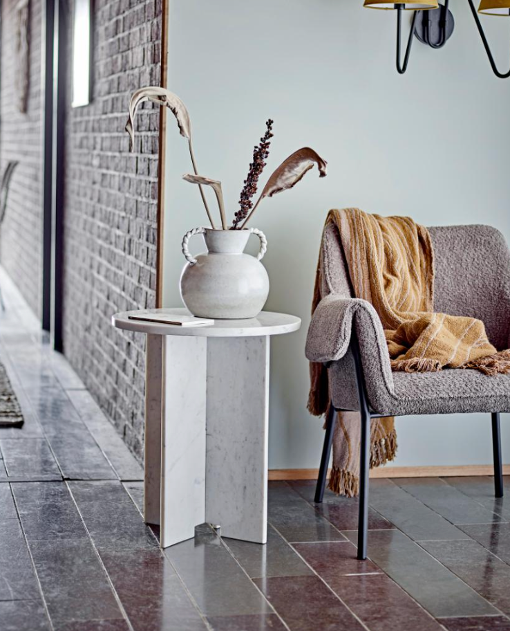 Jasmia sidebord marmor, hvit