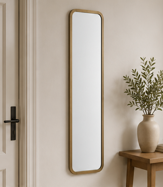 Speil vintage square brass 31x153 cm