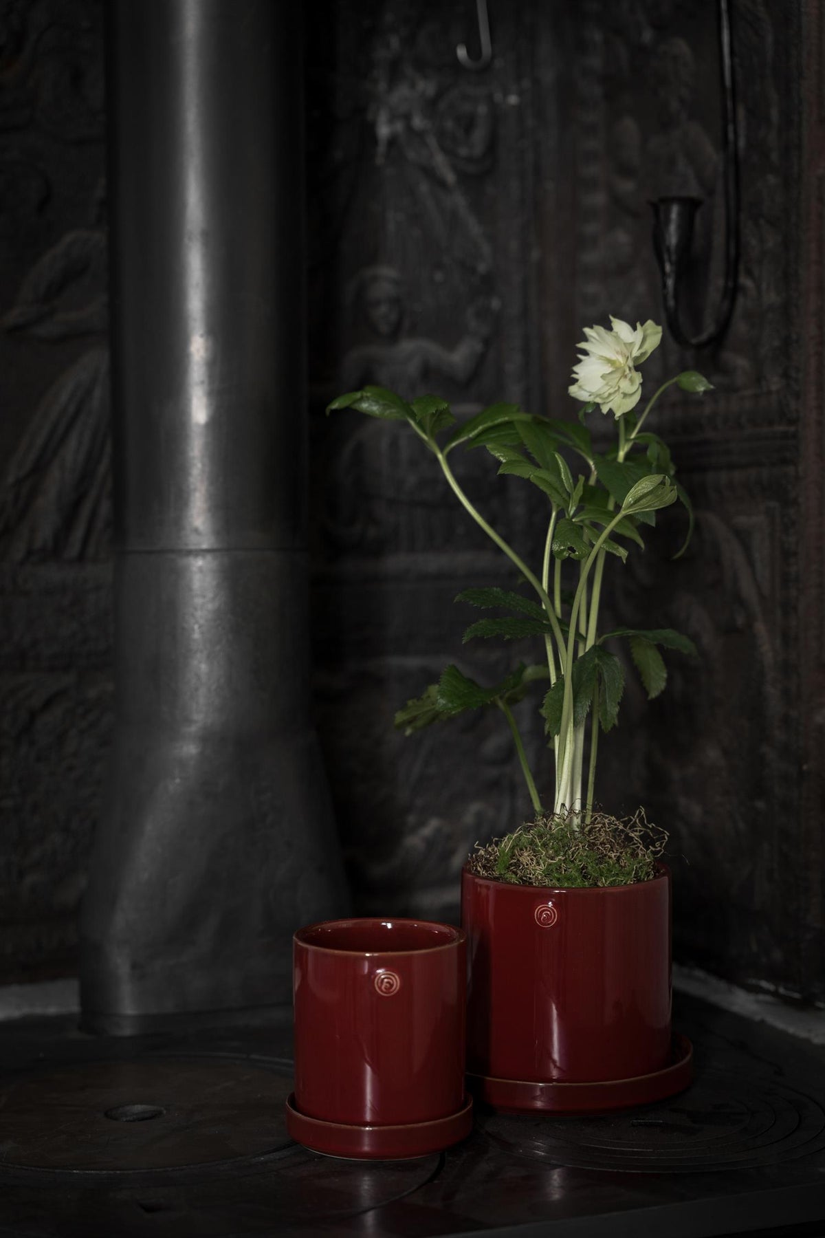 krukk, Ø10xH11 cm rød