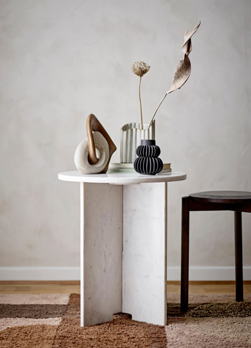 Jasmia sidebord marmor, hvit