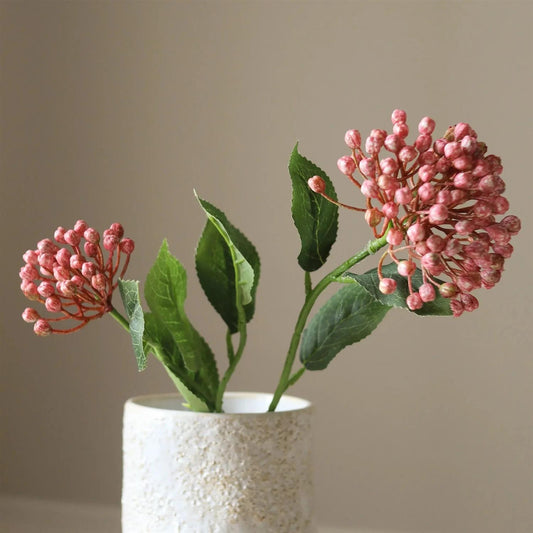 Pink hydrangea berry branch