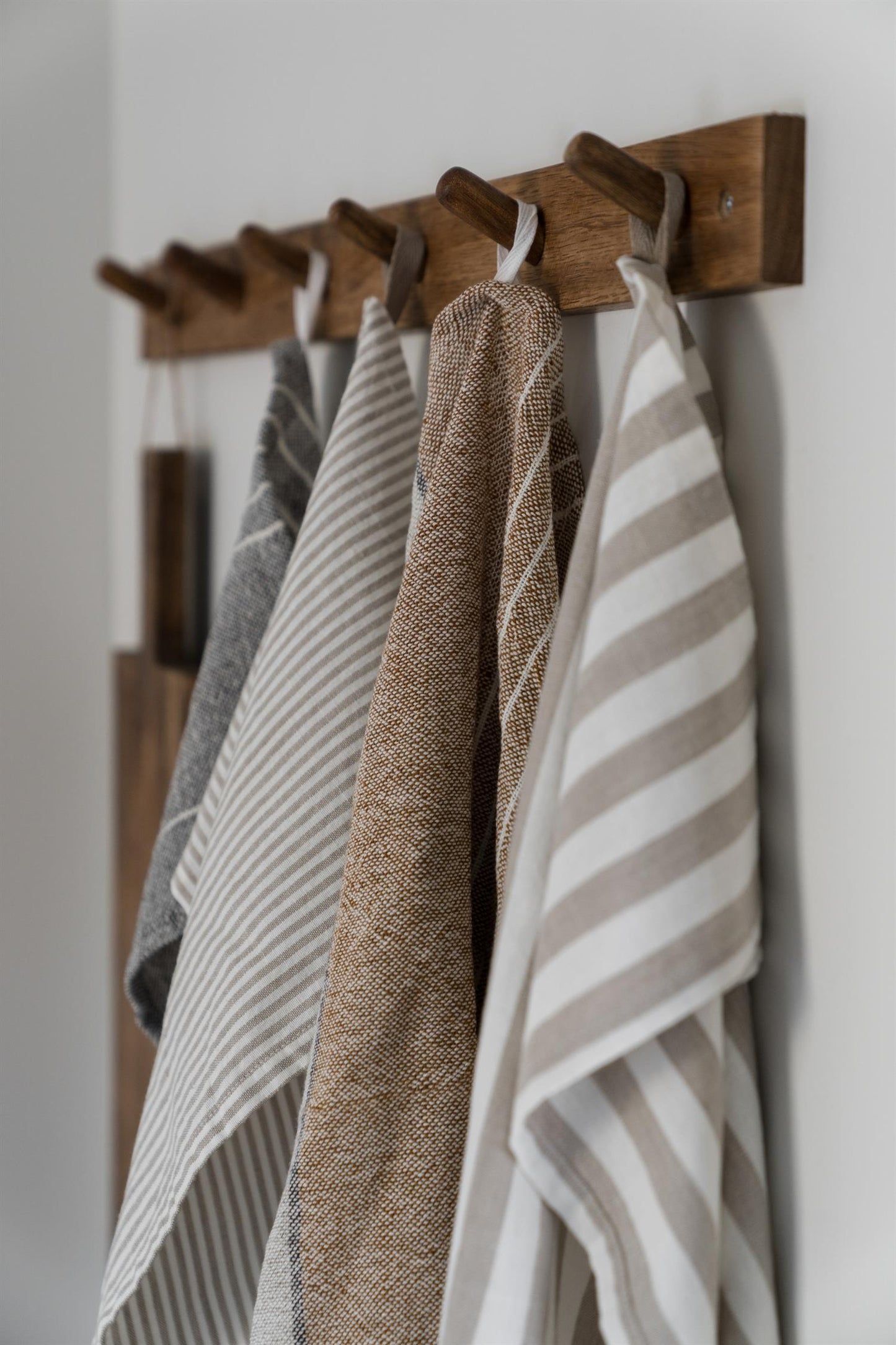 Kjøkkenhåndkle beige/ hvite striper