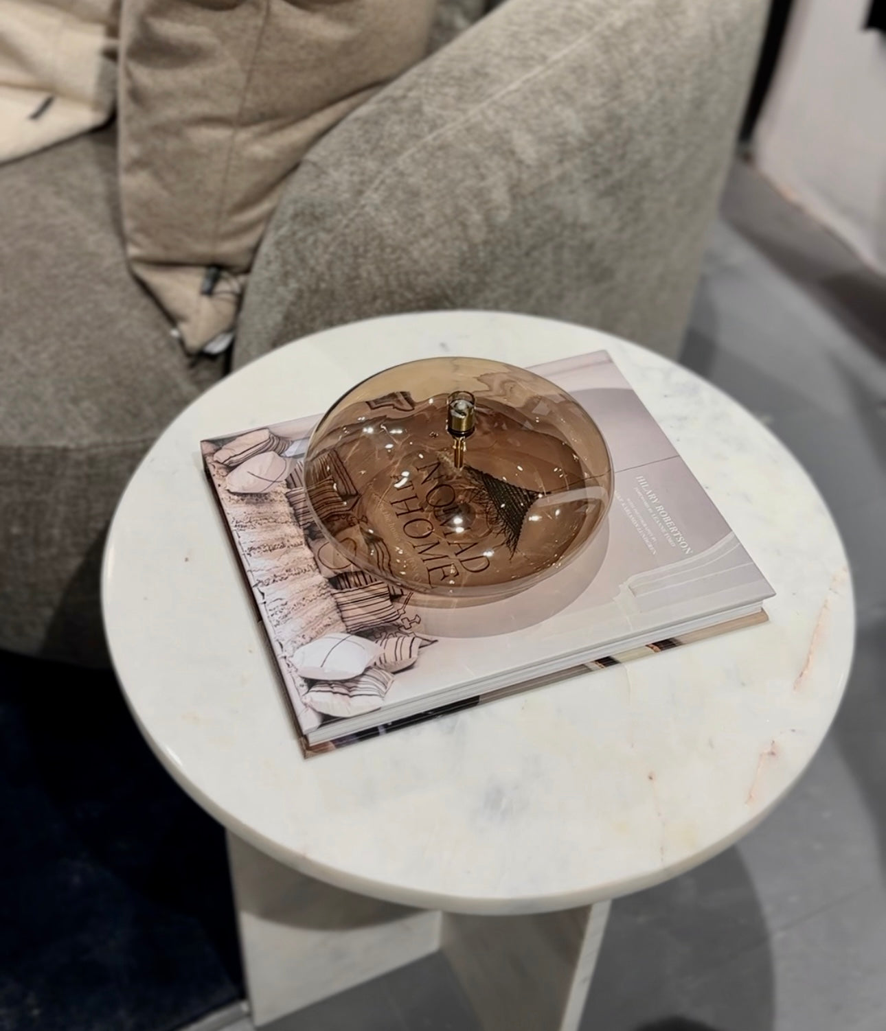 Oljelampe Disc champagne brass, Large