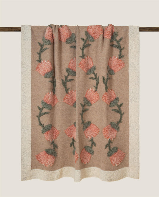 Soft Boiled Wool Salmone pledd, 150x190