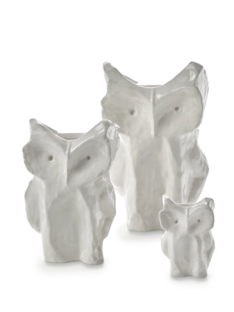 Owl vase XS white after midnight
