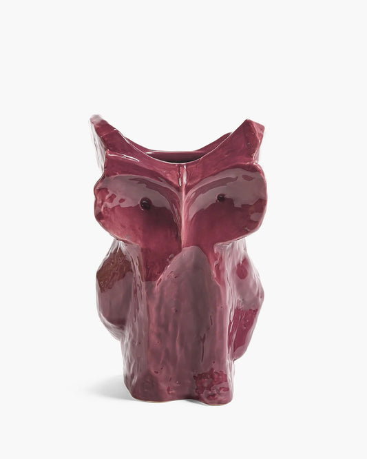Owl vase L aubergine after midnight