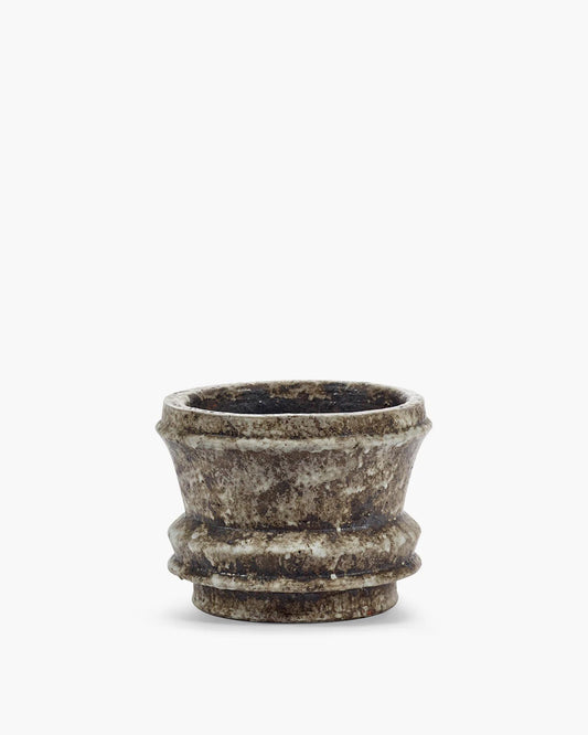 Blomsterpotte 01 S white brown mesa