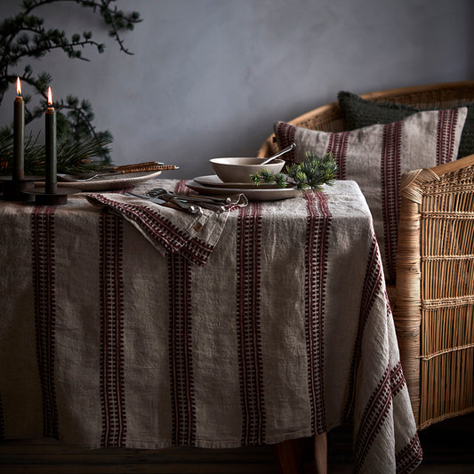 Noel duk, rød/lingrå 350x140