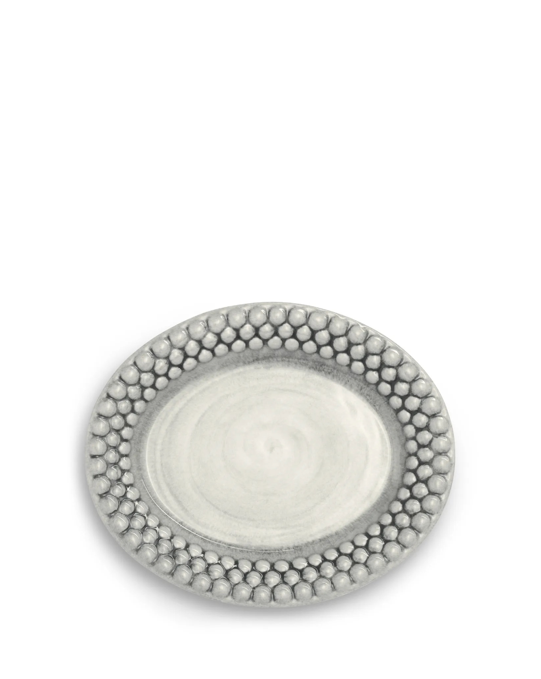 Bubbles Oval Tallerken 20x16 cm, Grå