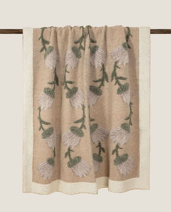 Boiled Wool Fane white pledd, 150x190