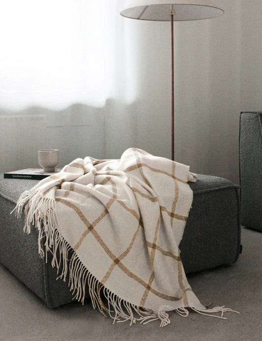 Ecru highland pledd 130x190 cm