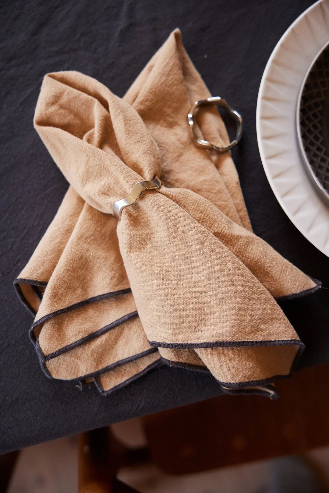 Edith serviett, beige 2pk