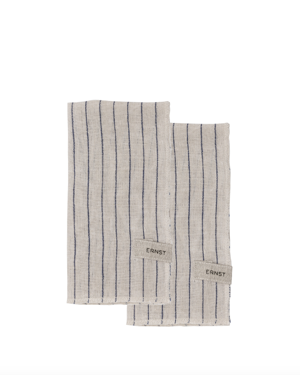 Tøyserviett 2pk, natur/blå striper