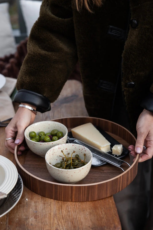 Hanna rundt brett, ø35 cm valnøtt