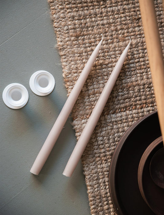 Hånddyppet stakelys 2-pk, Linnen