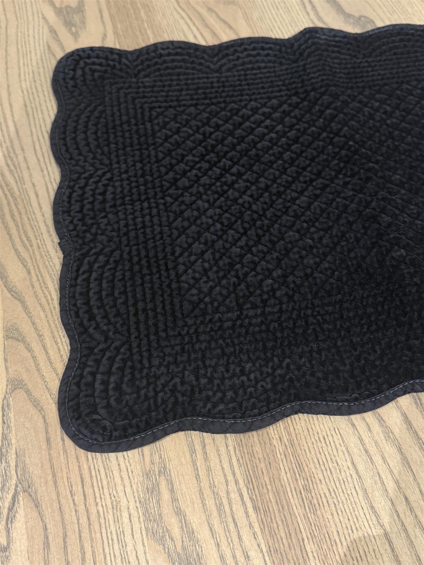 Bordbrikke avlang velur Blue Graphite