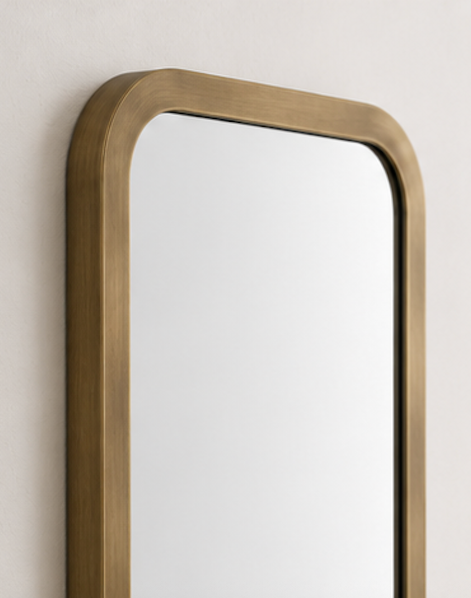 Speil vintage square brass 41x153 cm