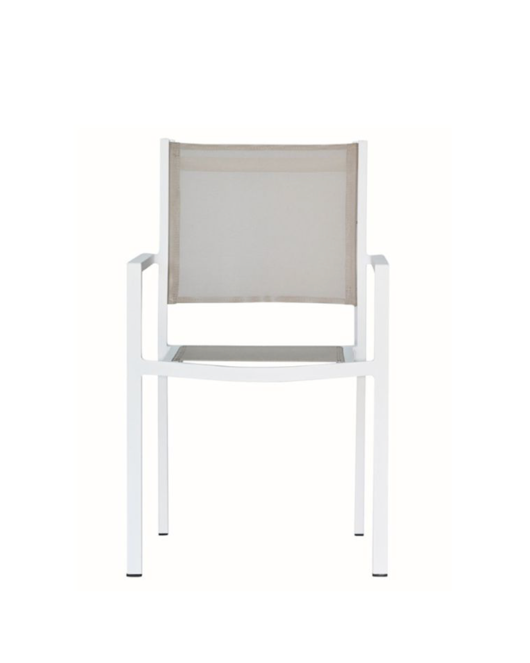 Aria Stol Hvit ramme, taupe texfil
