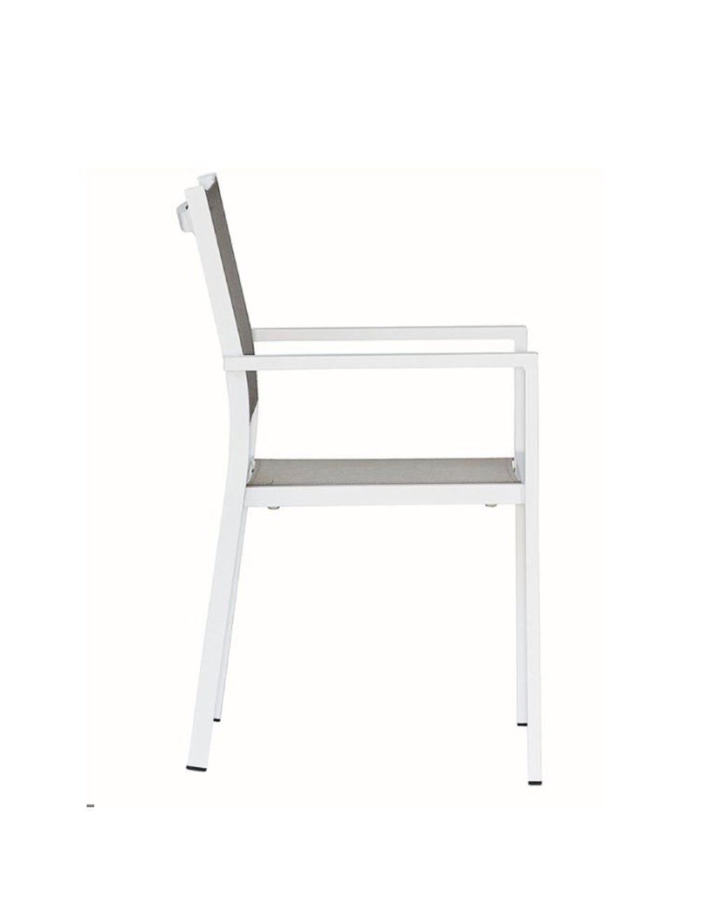 Aria Stol Hvit ramme, taupe texfil