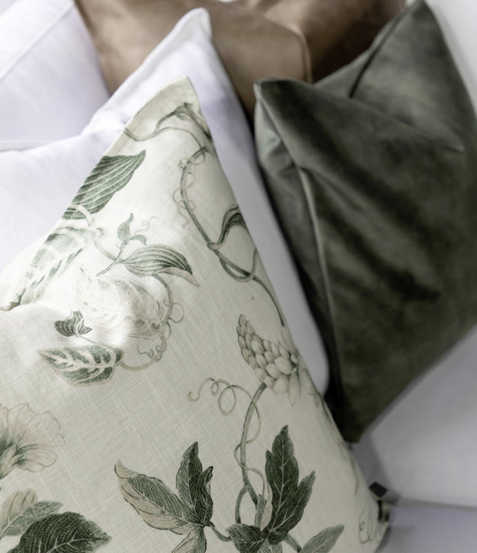 Mabelle Putetrekk 50x50cm, Offwhite/Green