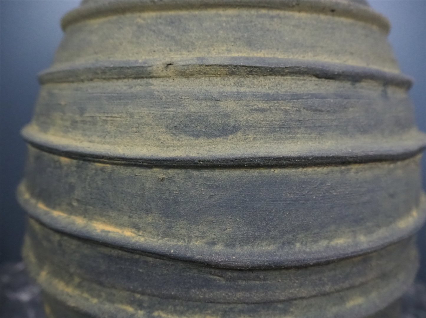 Terracotta Ribbed black Vase