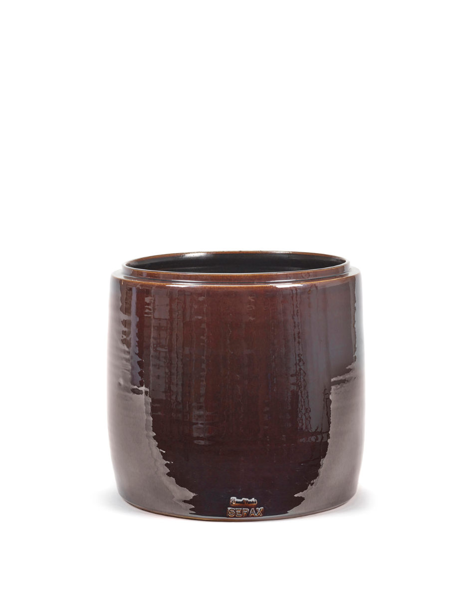 Rett blomsterpotte XXS, brun