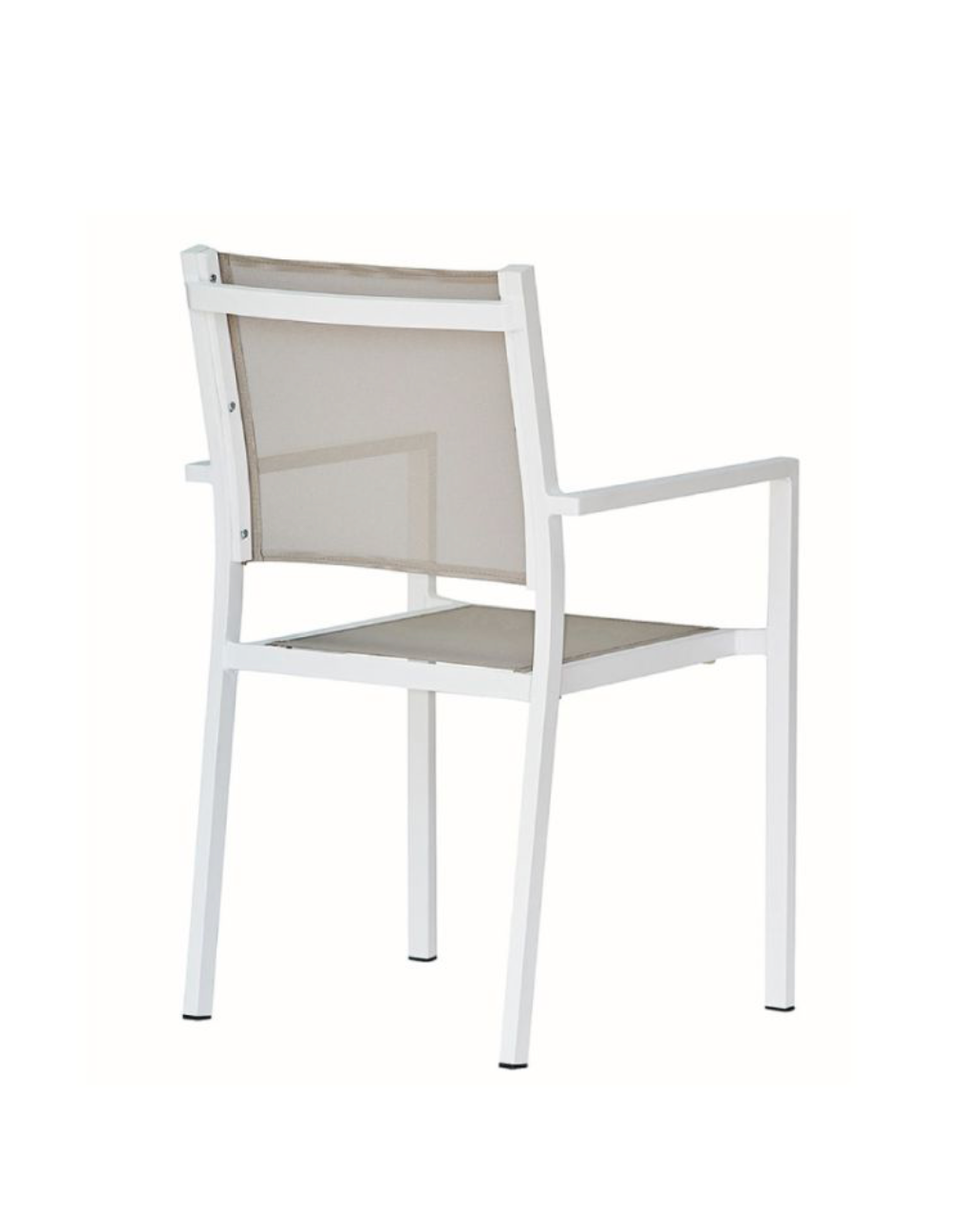 Aria Stol Hvit ramme, taupe texfil