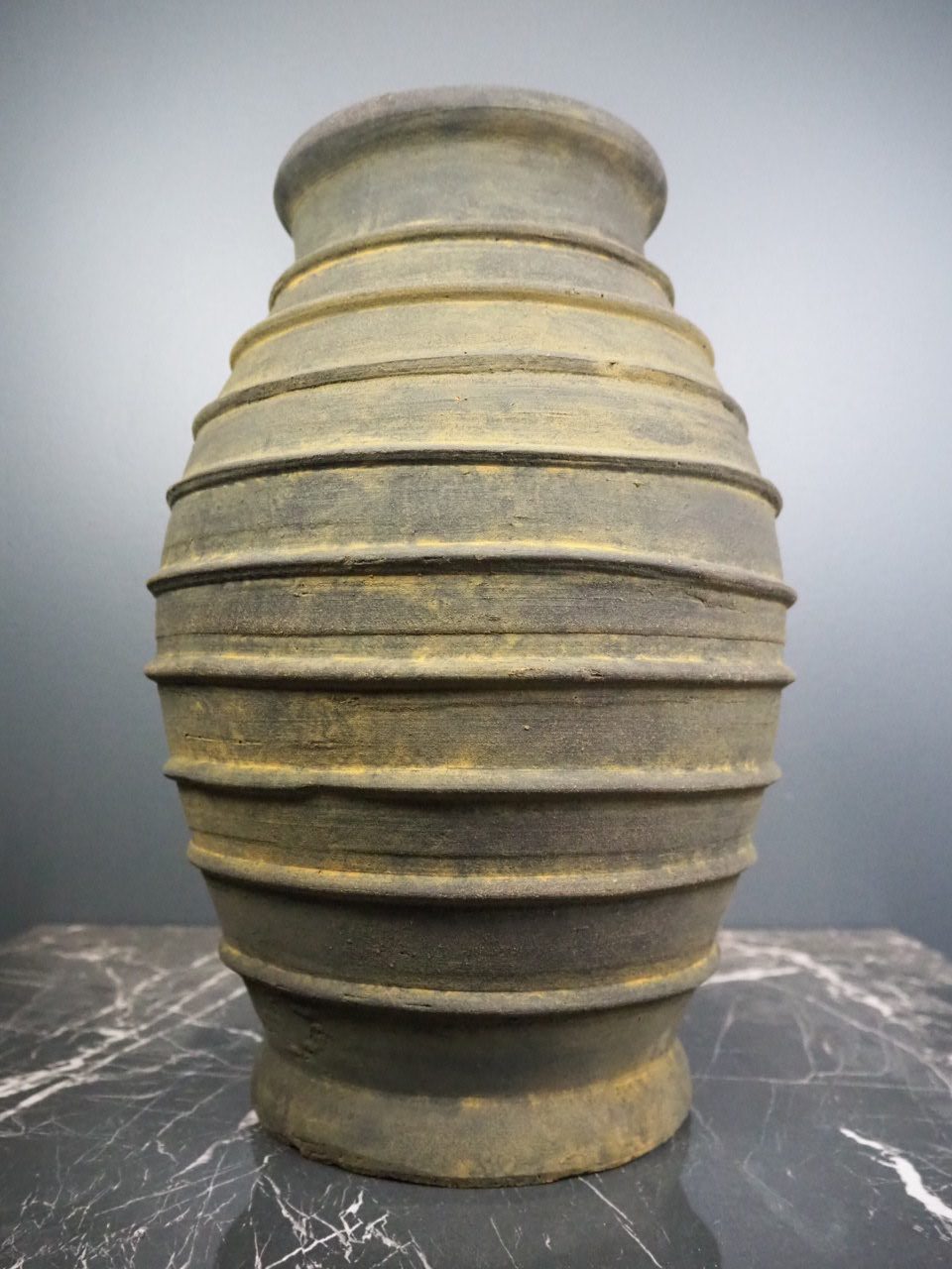 Terracotta Ribbed black Vase