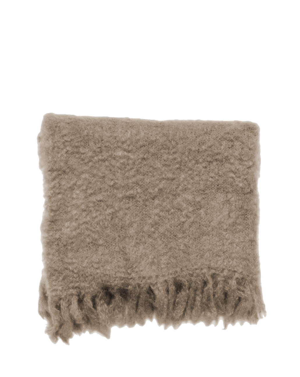 Mohairpledd håndstrikket, Camel