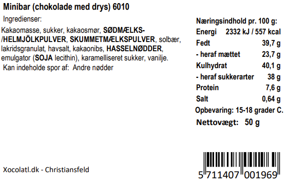 Minibar 4 - sjokolade