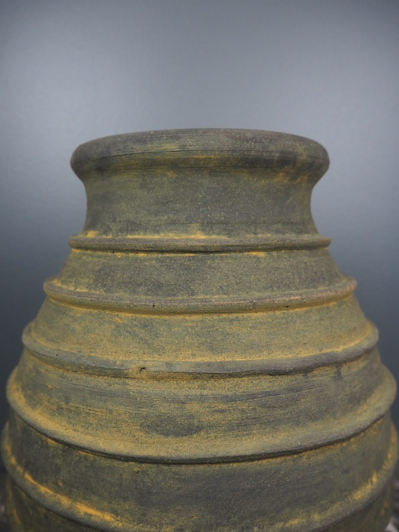 Terracotta Ribbed black Vase