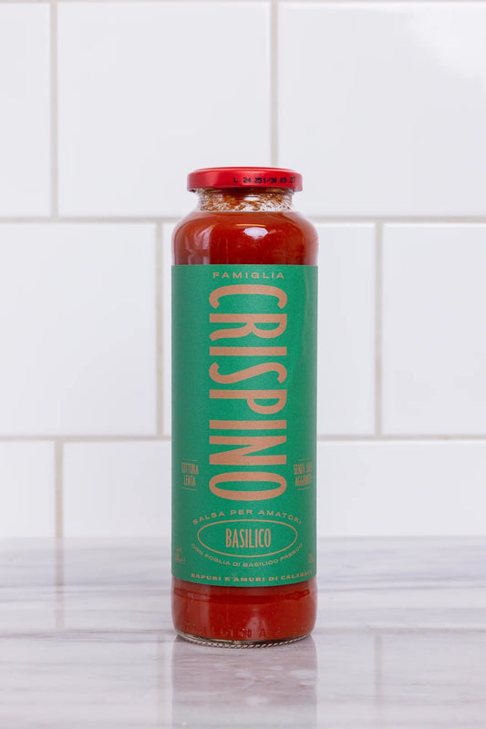 Famiglia Crispino tomatsaus Basilikum – 680 g