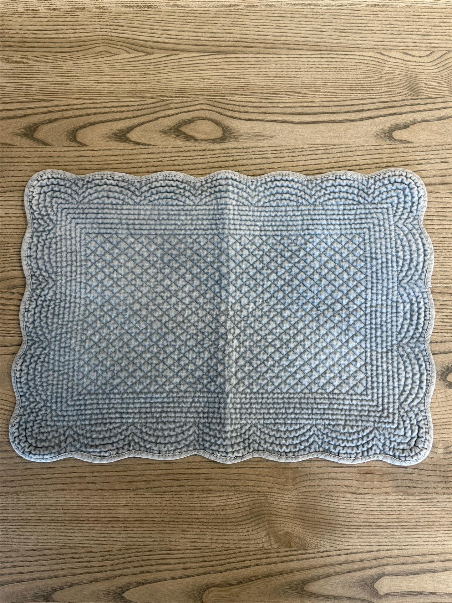 Bordbrikke avlang velur Jeans blue