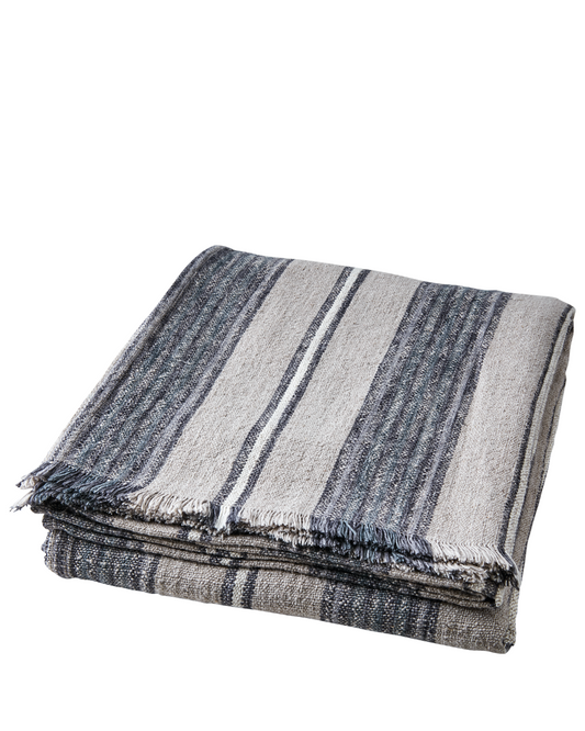 Hilda pledd/duk, 350x140 cm, blå/grå