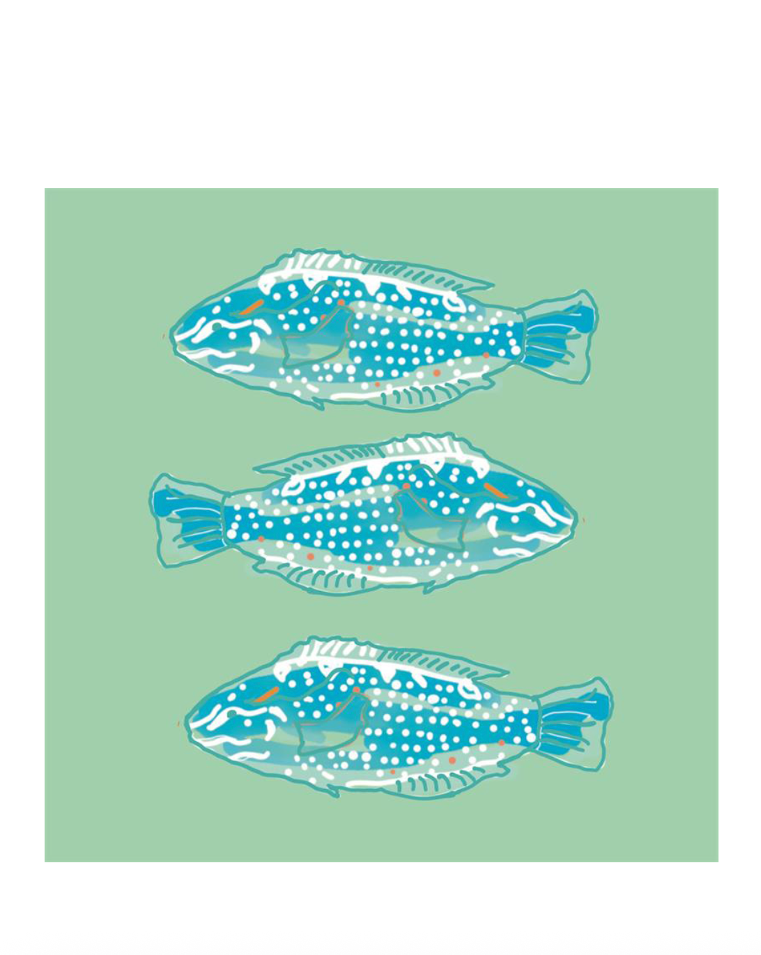 Papirserviett fisk mint 40x40 cm