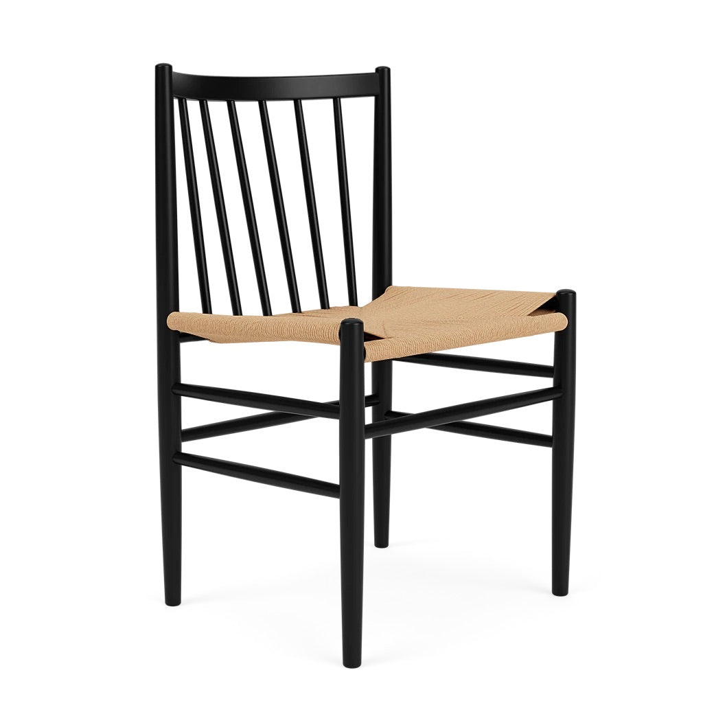 J80 spisestol Jet black beech/ natur